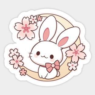 Sakura Moon Bunny | Kawaii Sticker